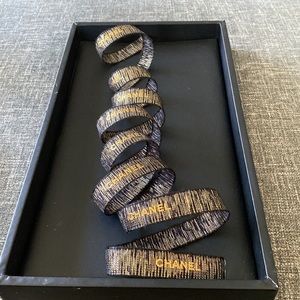 Chanel Black and Gold Ribbon